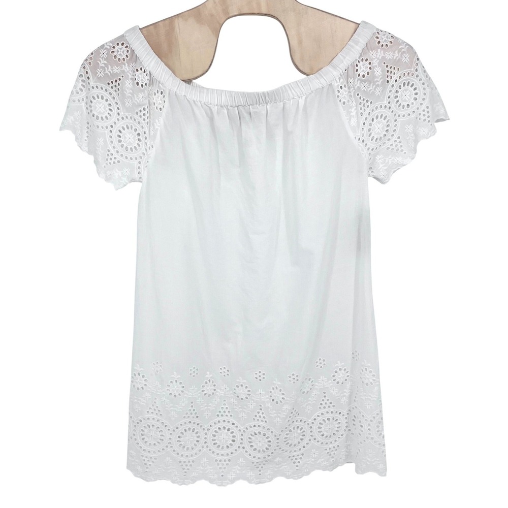 Lauren Ralph Lauren Swim Cover Up Women Large White Eyelet Off Shoulder Coastal